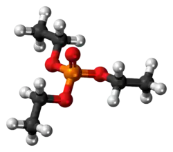 Ball-and-stick model of triethyl phosphate