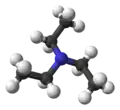 Ball and stick model of triethylamine