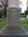 Obelisk headstone for Thomas and Clara Stewart at Woodlands Cemetery