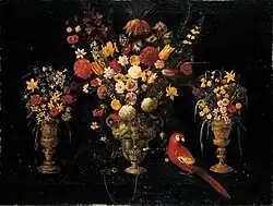 Still Life with Flowers and Parrot