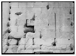 Photograph of the north wall interior.