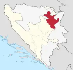 Tuzla Canton within Bosnia and Herzegovina