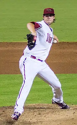 photo of a man preparing to pitch