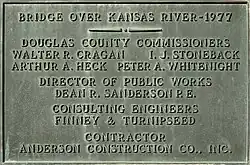 Plaque that commemorates the eastern bridge built in 1977