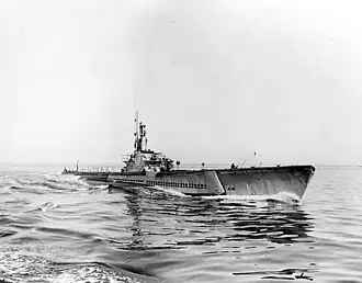 Crevalle (SS-291), under way, c. 1944.