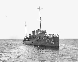The USS&nbsp;Rizal&nbsp;(DD-174) launched in 1918