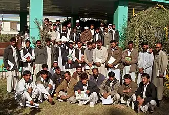 People attending Khost University in Khost, Afghanistan