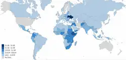 Map of US foreign aid by country in 2022