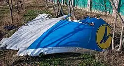 The wingtip of UIA Flight 752