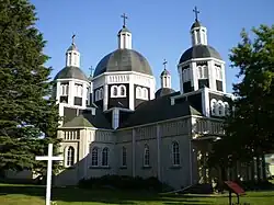 The original Ukrainian Catholic Church of the Resurrection in Dauphin, Manitoba, a national historic site of Canada