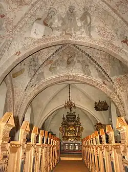 Some of the medieval frescoes in Undløse church