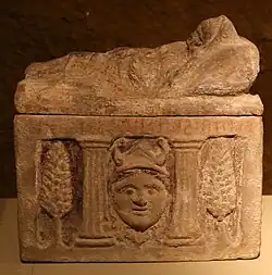 Funerary urn, c. 210–90 BC. Museo archeologico nazionale Siena, Italy.