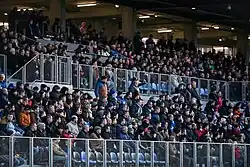 Photo of supporters at a Ligue 2 match in 2021