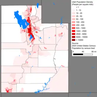 Image 37Utah population density map (from Utah)