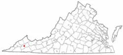 Location of Cleveland, Virginia