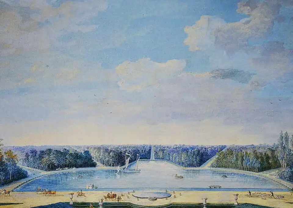 The lake and canal of Chanteloup (painting attributed to Louis-Nicolas Van Blarenberghe, Musée du Louvre)