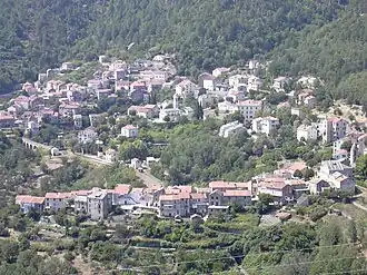 The churches and surrounding buildings in Venaco