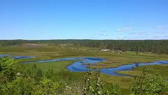 View of Villingsberg's shooting range seen from the shooting area at Kärmen