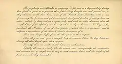 Script typeface, 1834. Not Figgins' own; purchased from France.