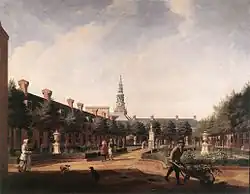 The Courtyard of the Proveniershof, 1735, by Vincent Laurensz van der Vinne II