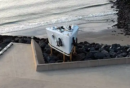 HMS Vindictive memorial in Ostend at its new location