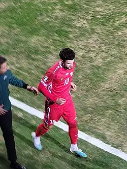 Damașcan playing against Czech Republic in 2022