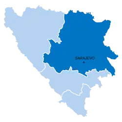 Archdiocese of Vrhbosna (blue)