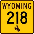 Wyoming Highway 218 marker