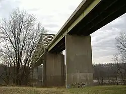 Different view of underside of bridge