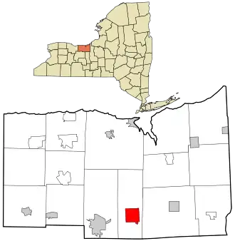 Location in Wayne County and the state of New York.