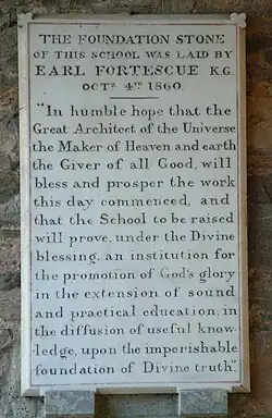 Foundation stone laid at West Buckland School by Earl Fortescue