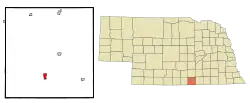 Location of Red Cloud within Webster County and Nebraska