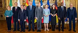 Inaugural meeting of foreign ministers, Paris, 12&nbsp;February 2025 (with UA and EU included)[a]