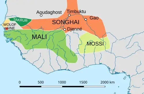 Area occupied by Mossi Kingdoms, c. 1530