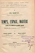 Temps, espace, matière (French, 1922)