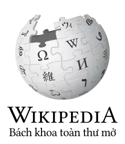 Wikipedia logo displaying the name "Wikipedia" and its slogan: "The Free Encyclopedia" below it, in Vietnamese