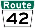 Route 42 marker