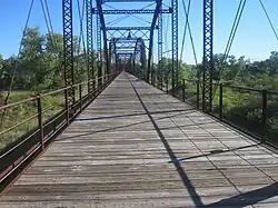 Wooden bridge over the Canadian River in Hemphill County, Texas