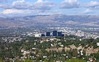 Woodland Hills in the foreground, including Warner Center, from the Top of Topanga Overlook, 2006