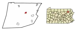 Location of Tunkhannock in Wyoming County, Pennsylvania