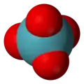 Space-filling model of the xenon tetroxide molecule
