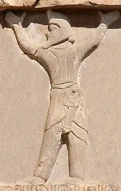 7th century BC Achaemenid depiction of a Saka satrap wearing a Bashlyk and Mustache