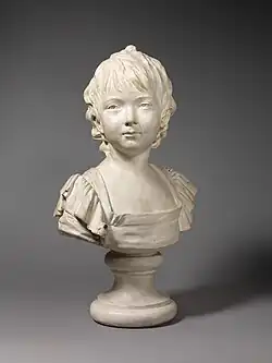 Young girl; first modeled: 1779–1780; plaster; height: 36.8&nbsp;cm (14+1⁄2&nbsp;in); Metropolitan Museum of Art