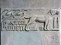 Relief of the wolf hound, symbol of the Rüden guildhall and the Constaffel society's coat of arms