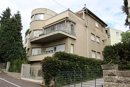 Ensemble of city villas in Novakova Street in Zagreb