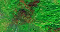 November 11, 2017, Landsat 8 OLI, bands 753, false color infra-red satellite image, zoom to full resolution on Santa Rosa, California. Scale: 1:24,000.