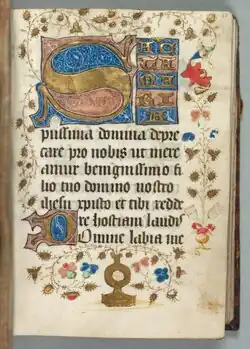 image of decorated page from the book of hours