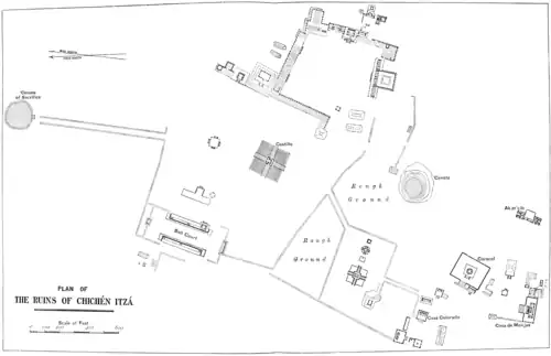 Plan of the Ruins of Chichén Itzá.
