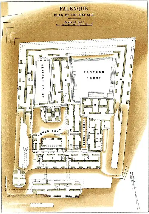 PALENQUE. PLAN OF THE PALACE.