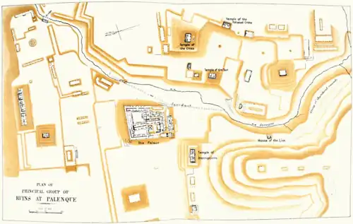 Plan of the principal group of ruins at Palenque